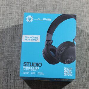 JLab Audio Studio Bluetooth Wireless On-Ear Headphones 30+ Hours Playtime Black
